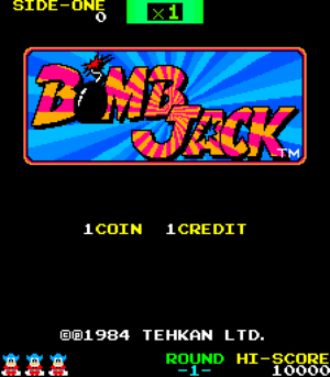 Bomb Jack title screen.