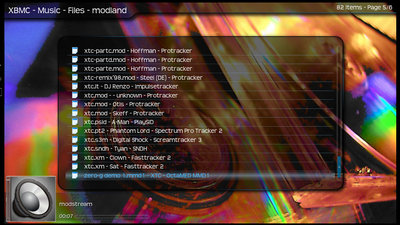 Example of a modland search result using XBMC.