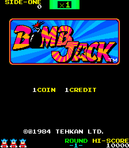 Arcade title screen.