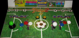 Virtua Striker 2 control panel.