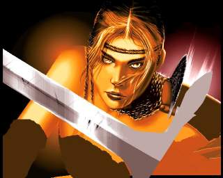 I detailed the Lady's sword and her armor's chains on the right.